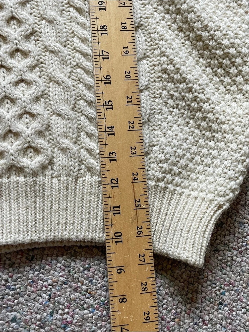 L.L. Bean Classic Fisherman’s Cable Knit Crewneck Sweater Men’s XL Cream